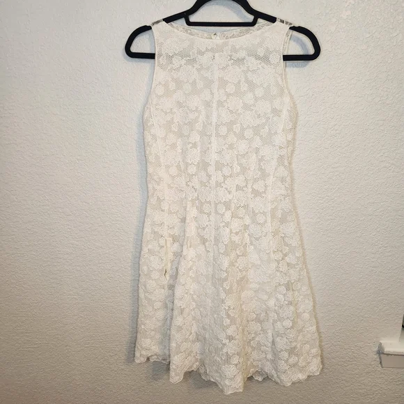 Nina Ricci Cream/Off Ivory White Knee Length Lace Dress Size FR 38 - Picture 1 of 16
